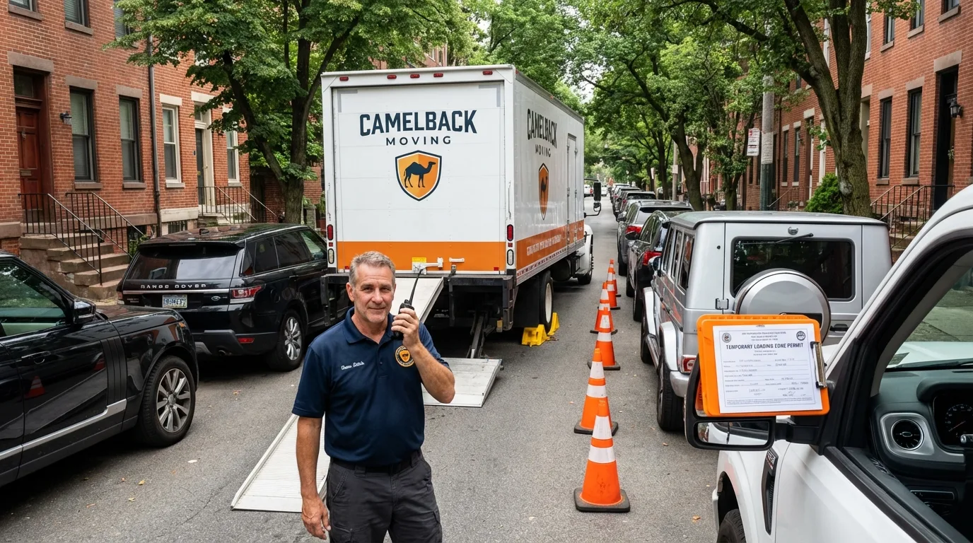 City street loading permit setup in Monmouth Beach, NJ