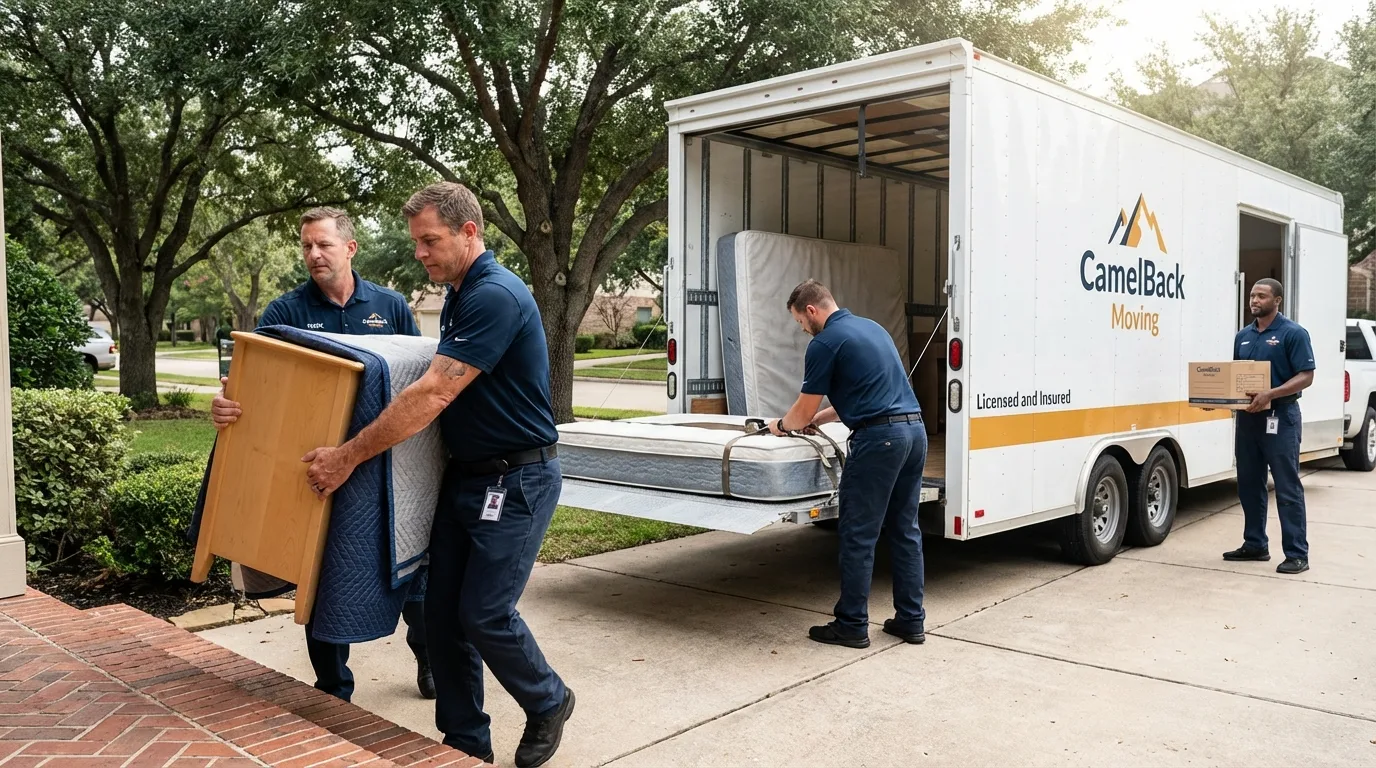 Crew loading residential truck for cross-state move from Monmouth Beach, NJ