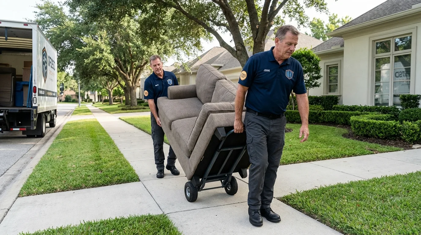 Local residential moving crew loading furniture in Monmouth Beach, NJ